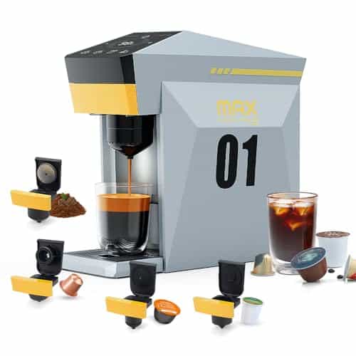 BENFUCHEN 4 in1 Single Serve Coffee Maker, 19 Bar Espresso Maker Coffee Machine For KCup/Nespresso OriginalLine Capsules/Dolce Gusto/Ground Coffee, Cloud Gray