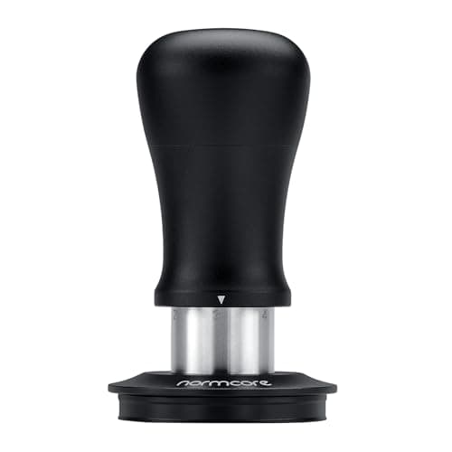 Normcore 53.3mm Espresso Tamper V5, Spring-loaded Coffee Tamper with Titanium Coating Flat Base, 6-Pressure Adjustment, Compatible with 54mm Breville Sage Portafilter, Black