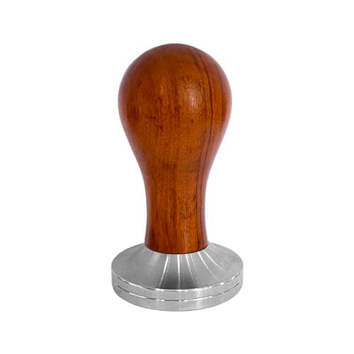 MIAO JIN 51mm Coffee Hand Tamper,304 Stainless Steel Flat Base Wooden Handle Professional Espresso Coffee Powder Bean Press for Portafilter Coffee Machine Accessory(51mm)
