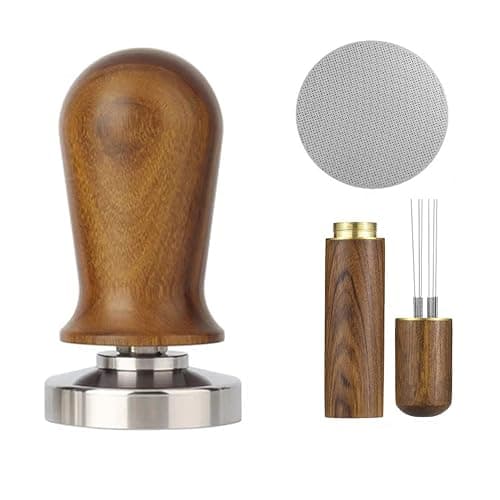 LXVPKH Espresso Tamper, Professional Spring Loaded Espresso Accessories with WDT Tool Espresso & Puck Screen, Compatible with 53mm/54mm Breville Portafilter, Coffee Tamper for Home & Commercial Use