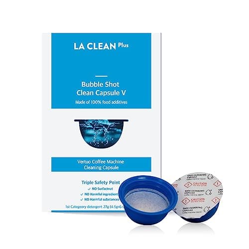 La Clean Plus Bubble Shot Clean Capsule V - Descaling Kit Coffee Maker Machine Cleaning Capsule, 4.5g x 6 Capsules