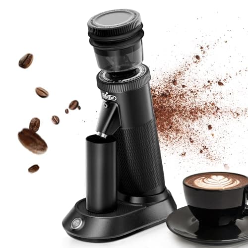 HIBREW G5 Single-Dose Espresso Grinder with Conical Burr, Magnetic Dosing Cup, Metal Housing, Dual-Speed Adjustment, 36-Step Micro Grind Settings - for Espresso Moka Pots & Drip Coffee (Graphite)
