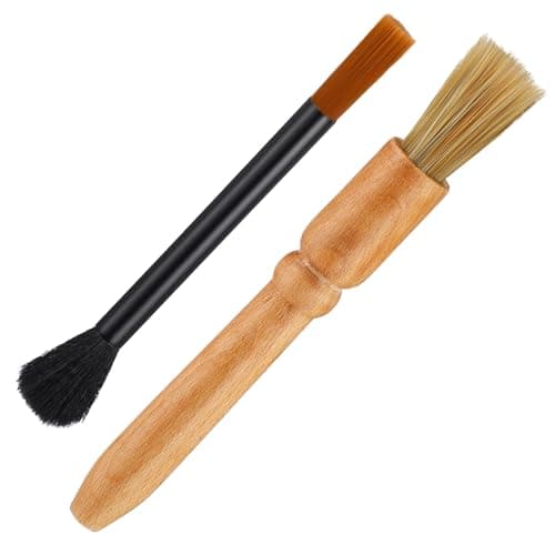 2 Pack Coffee Grinder Brush, Coffee Grinder Cleaning Brush Wooden Espresso Brushes Espresso Machine Cleaning Brushes Tool for Home Kitchen