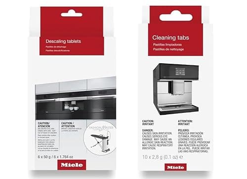 QRTBHOP Original Coffee Machine Cleaning Tablets（10pk） and Descaling Tablets（6pk） for Miele CVA Coffee Machines