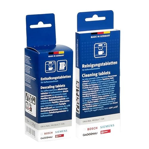 Bosch Cleaning and Maintenance Set for Fully Automatic Coffee Machines - 6 Descaling Tablets + 10 Cleaning Tablets - Removes Limescale & Coffee Residues for Optimal Performance