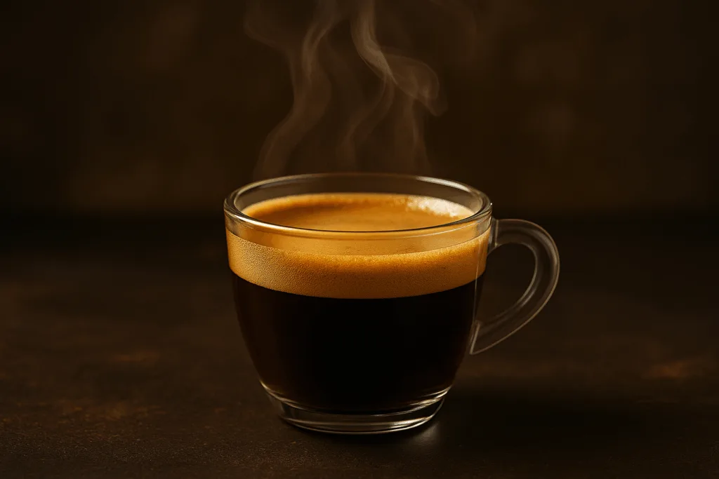 The Art of Espresso Aroma: Why Smell Shapes Ultimate Taste 1 close-up of espresso shot with golden crema and aromatic steam rising