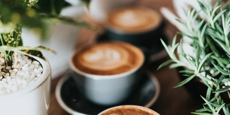 modern espresso setup on table top