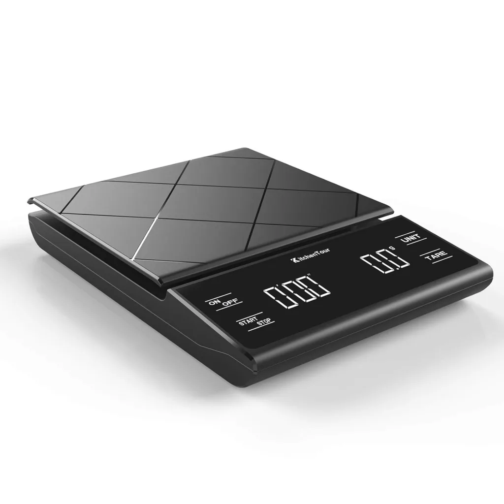 KitchenTour Coffee Scale with Timer, 3 kg/0.1 g high‑precision digital coffee scale with integrated timer**