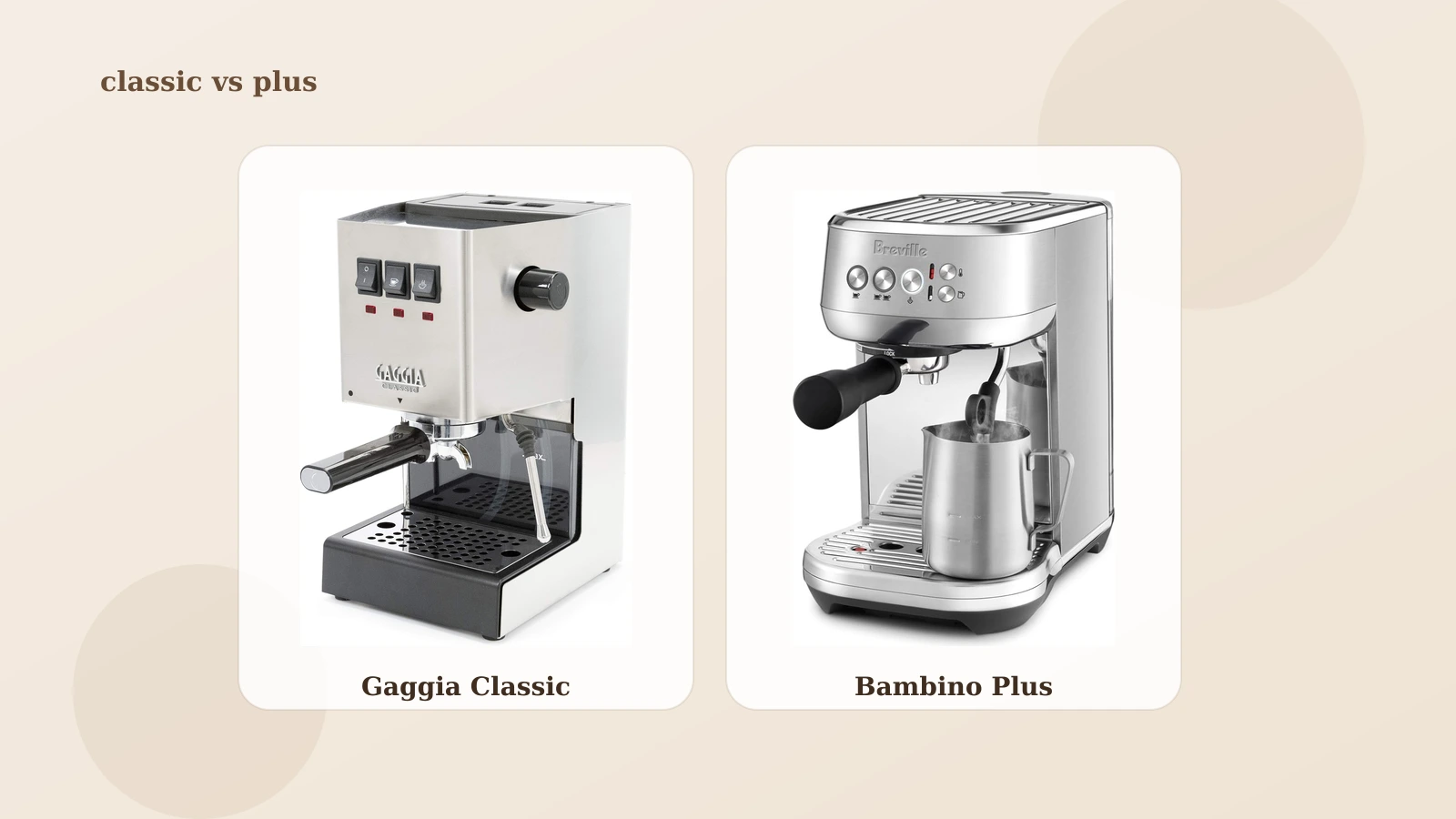 Gaggia Classic Pro vs Breville Bambino Plus: Which One Ages Better?