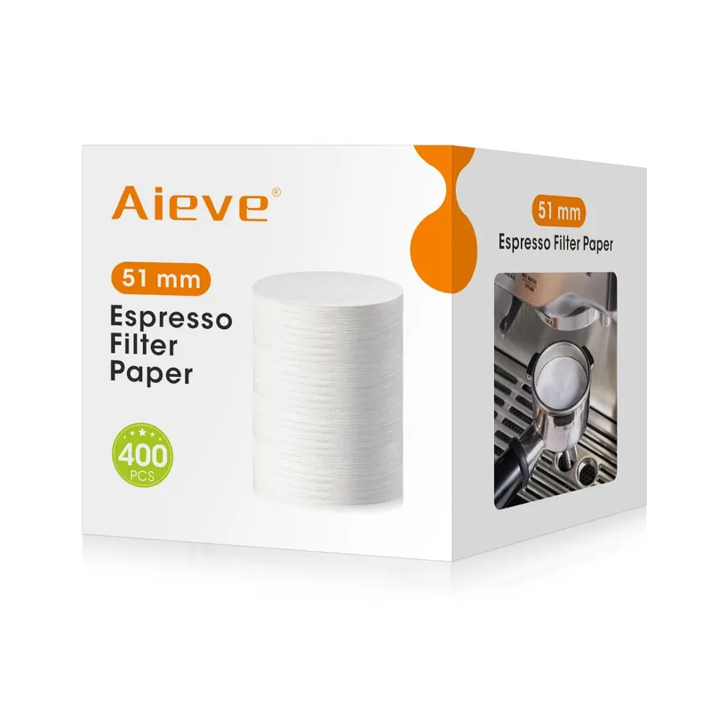 Aieve Espresso Paper Filter Compatible with Breville Barista Espresso Coffee Maker, 400 Pcs 51 mm Espresso Filter Puck Screen Portafilter Paper
