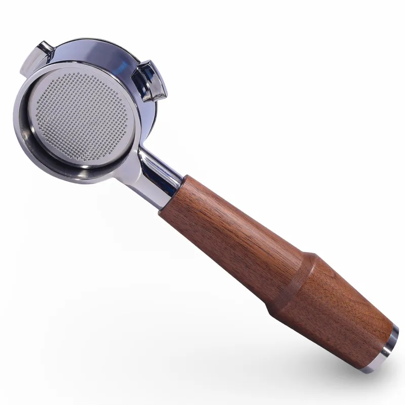 Bottomless Portafilter 54mm Walnut for Breville Barista Express, Pro, Touch, Bambino Plus | Premium Naked Portafilter | Fits BES870XL, BES878, BES880 | Includes 18–21g Filter Basket