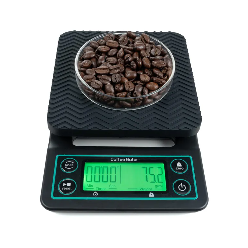 Coffee Gator Coffee Scale 0.1g Precision with Timer - 3kg Digital Scale ﻿Large LCD Weighing Kitchen Multifunctional for Pour Over, French Press, Espresso, Bean, Food, Drink