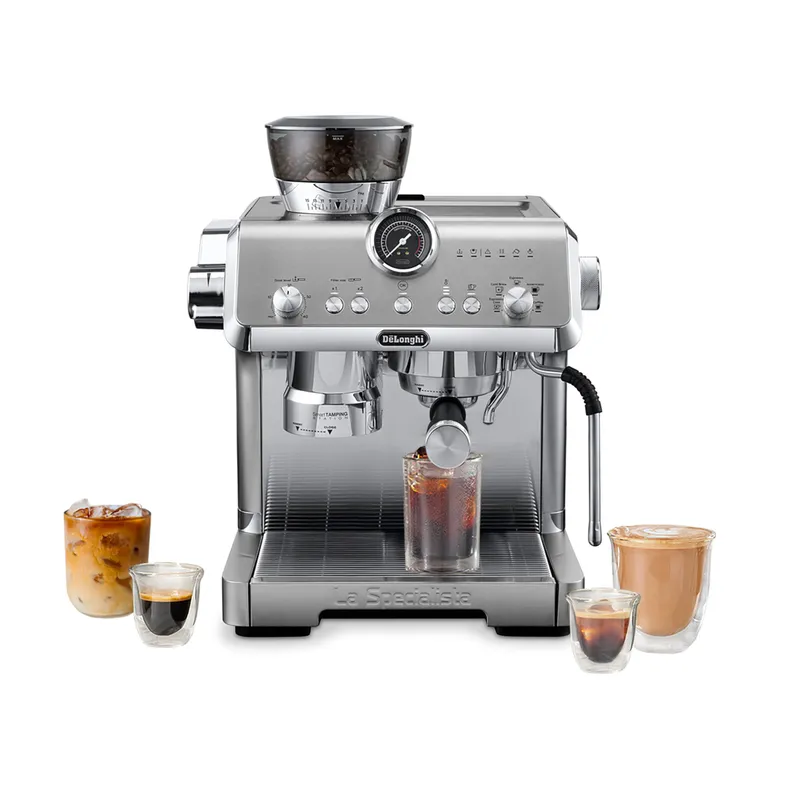 De'Longhi La Specialista Opera Espresso Machine – Cold Brew & Espresso Maker with Smart Tamping, Burr Grinder, Milk Steam Wand/Frother & 19-Bar Pressure – For Lattes & Cappuccinos -Opera