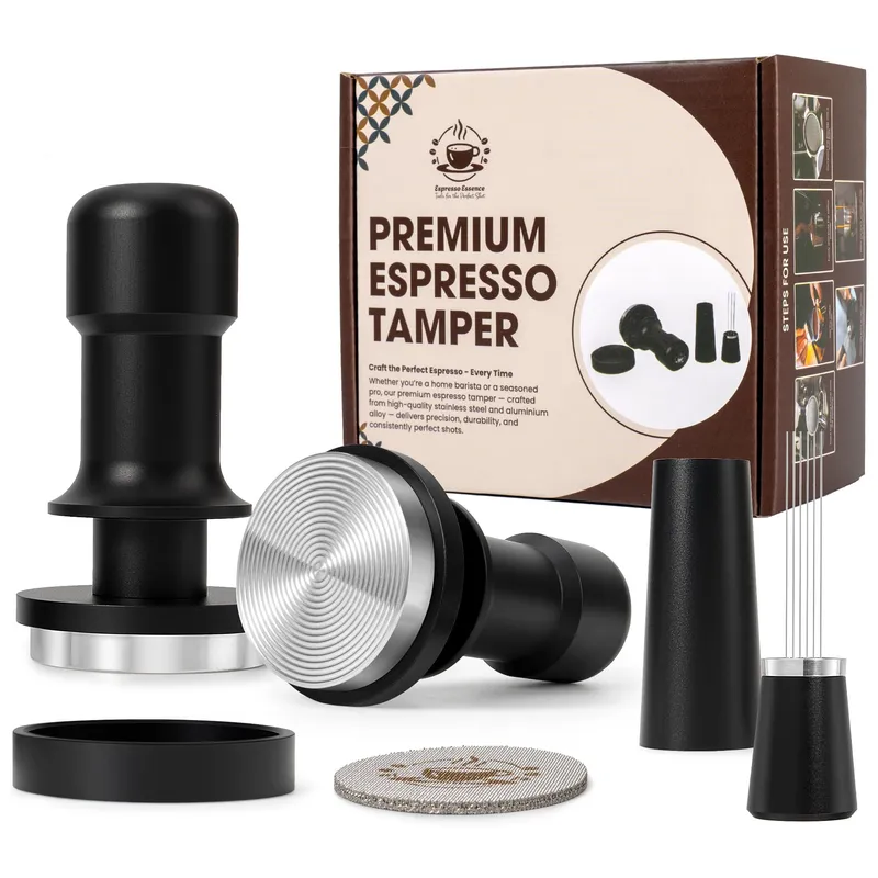Espresso Tamper 58mm – Fits E61 Portafilter – Compatible With Rocket, Gaggia Classic, Rancilio Silvia, ECM, Profitec, La Marzocco – Spring Loaded Calibrated Self Leveling Coffee Tamper Tool 58mm (For E61/Gaggia/Rocket)