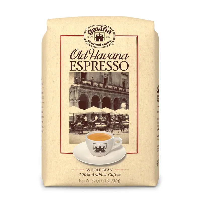 Gaviña Old Havana Espresso Whole Bean Coffee, Medium-Dark Roast, Nutty and Sweet, 32 oz Bag Old Havana 32 Ounce (Pack of 1)