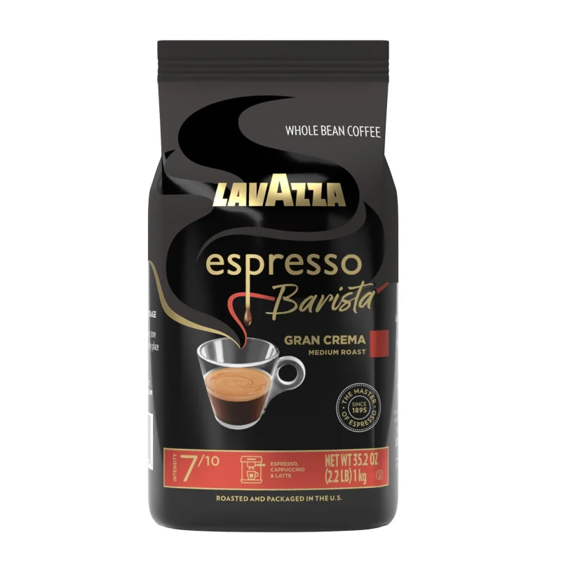 Lavazza Espresso Barista Gran Crema Whole Bean Coffee Blend, Medium Espresso Roast, Oz Bag (Packaging May Vary) - 2.2 LB, 35.2 Ounce Espresso Barista Gran Crema 35.2 Ounce (Pack of 1)