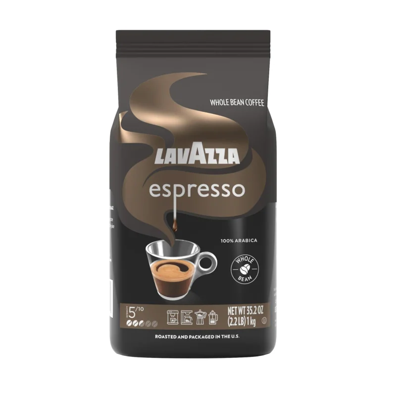 Lavazza Espresso Whole Bean Coffee, Medium Roast, 100% Arabica, 2.2 lb Bag (Pack of 1) Espresso 35.27 Ounce (Pack of 1)