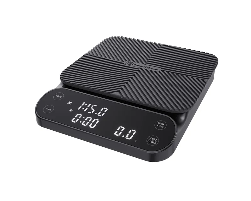Maestri House S3 Coffee Scale with Timer, 3kg/0.1g Rechargeable Digital Scale, 3 Brew Modes, Adjustable Ratios & Flow Rate Display, Barista-Grade for Pour-Over, Espresso, French Press – Black