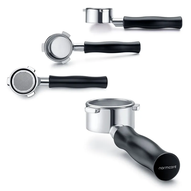 Normcore 54mm Bottomless Portafilter, Naked Portafilter Fits Breville Sage Barista Express Machines, 18g Filter Basket Included Black 54mm Fits Breville / Sage