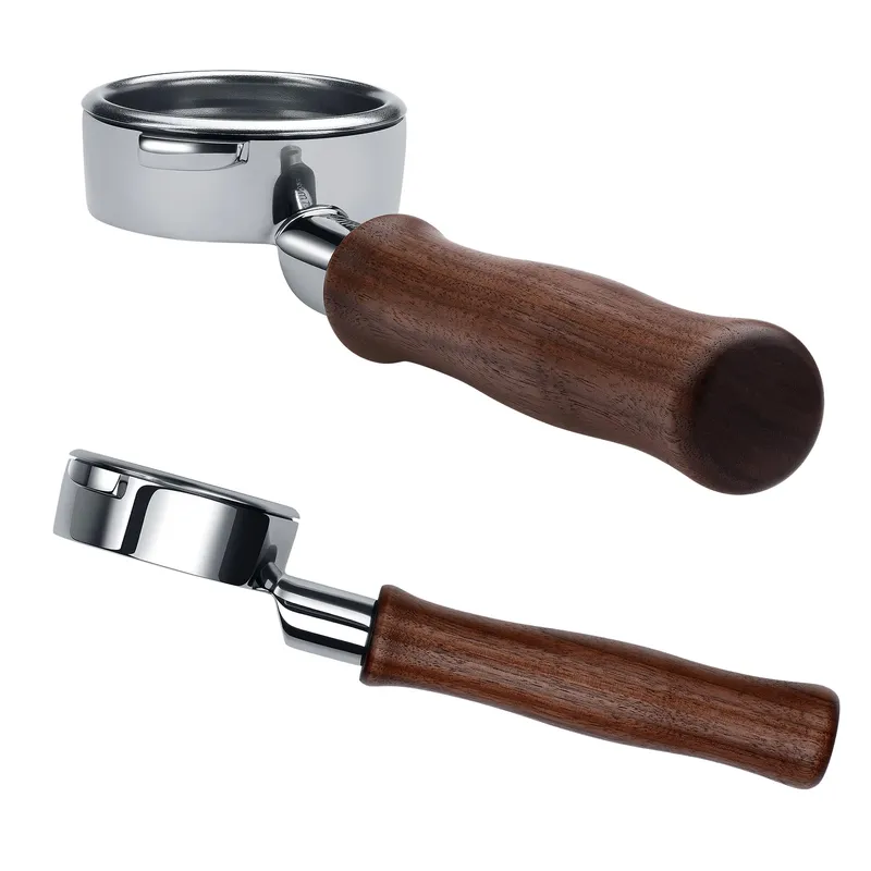 Normcore 58mm Naked Portafilter for Gaggia Classic Pro, Gaggia Carezza, Gaggia Cubika Plus Espresso Machines, Bottomless Portafilter with 18g Basket, Genuine American Walnut Handle Walnut 58mm Fits Gaggia