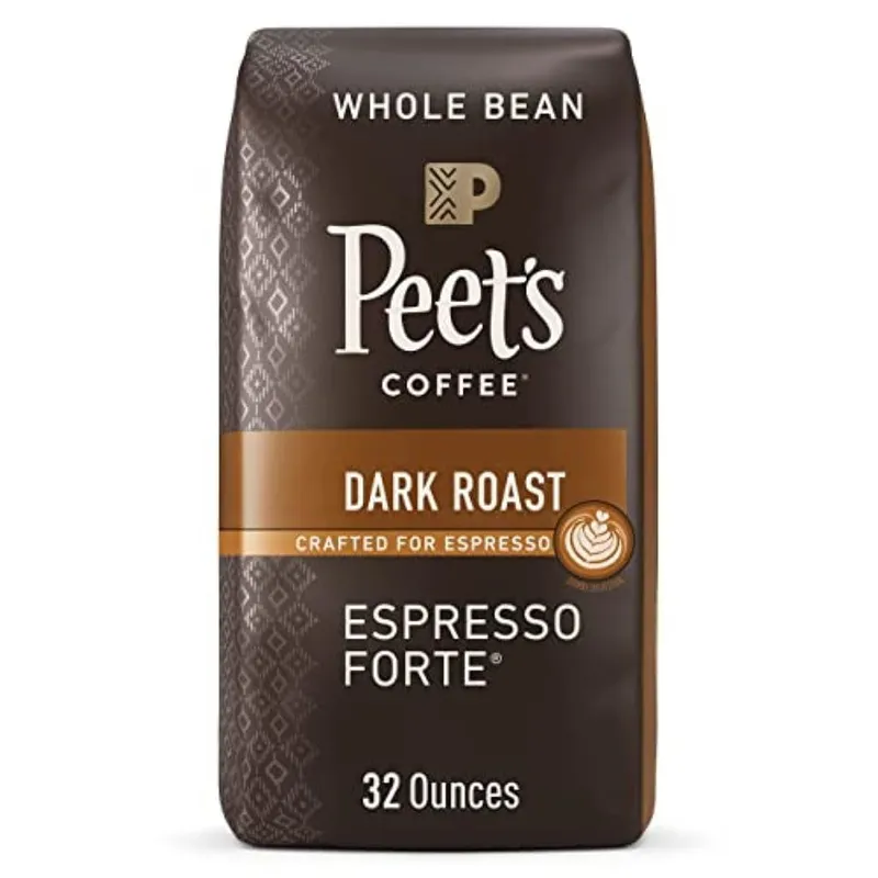 Peet's Coffee, Dark Roast Whole Bean Coffee, 100% Arabica Coffee - Espresso Forte 32 Ounce Bag Espresso Forte 32 Ounce (Pack of 1)