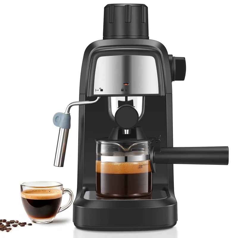 Reemix Espresso Machine 3.5 Bar, 800W Compact Size Coffee Maker with Steam Wand, 4 Cups Cappuccino & Latte Machine for Home and Office