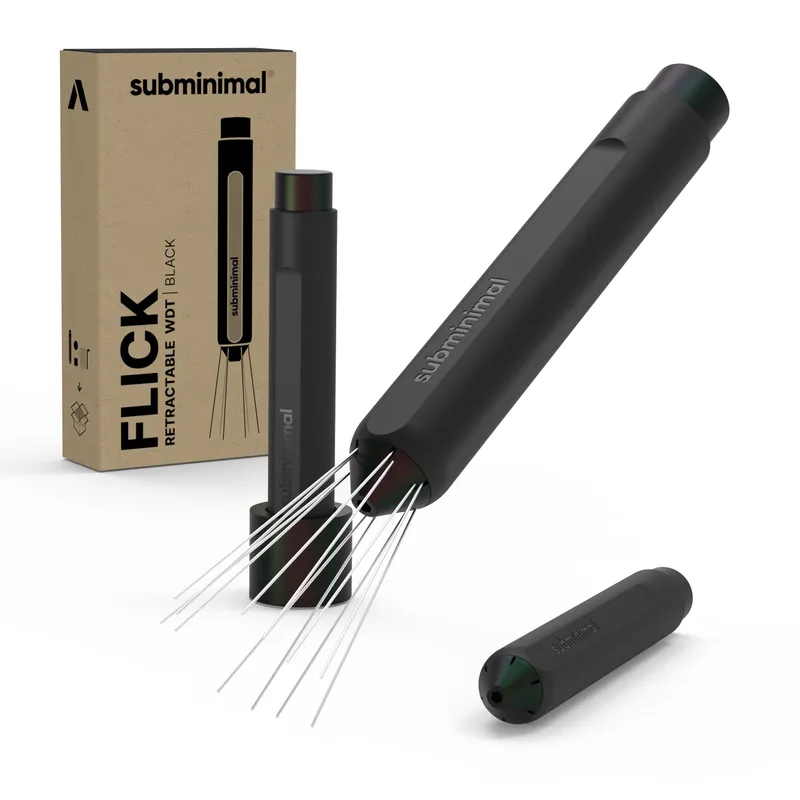 Subminimal Flick WDT Espresso Distribution Tool - Stirrer Tool For Barista-Grade Precision Brewing - Tamper w/Retractable Needles - Coffee & Espresso Machine Parts & Accessories