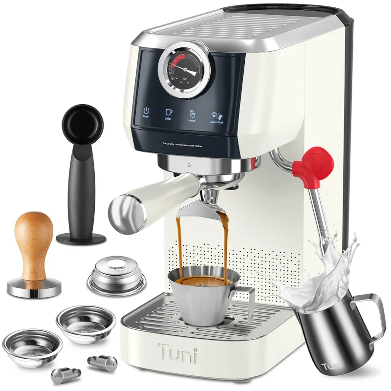 Tuni E2 58mm Espresso Machine - Dual Boiler (Immediate Milk Frothing) | PID NTC Temp Control | 20 Bar ULKA Pump | Stainless Steel Semi-Automatic Coffee Maker | Gift for Coffee Lovers E2 Espresso Machine