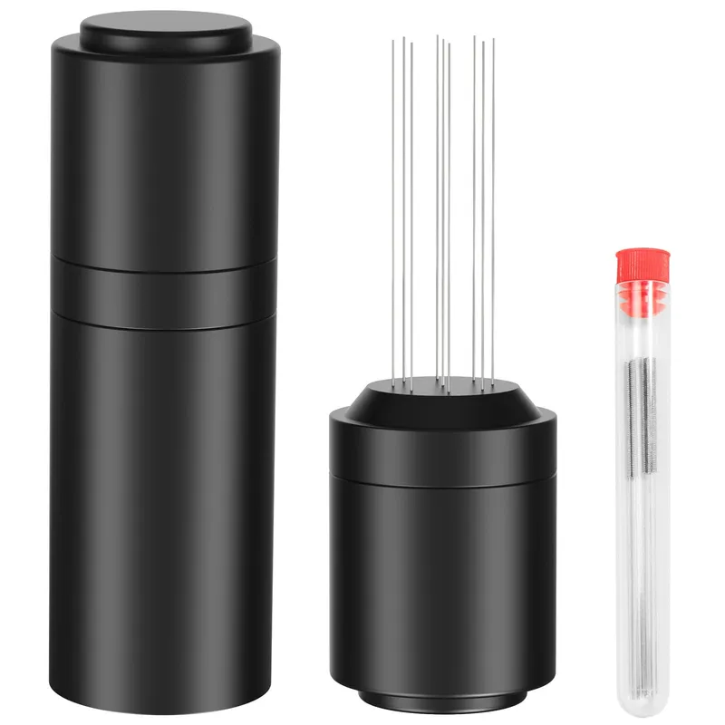 WDT Espresso Distribution Tools Espresso Stirrer Tool WDT Coffee Distributor for Barista Espresso Machine Accessories 9*0.35mm Espresso Grounds Stirrer with Extra 9 Replaceable Needles,Black