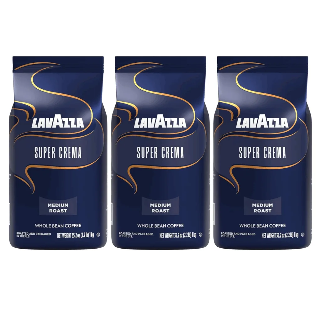 Lavazza Super Crema Whole Bean Coffee Blend, light-Medium Espresso Roast