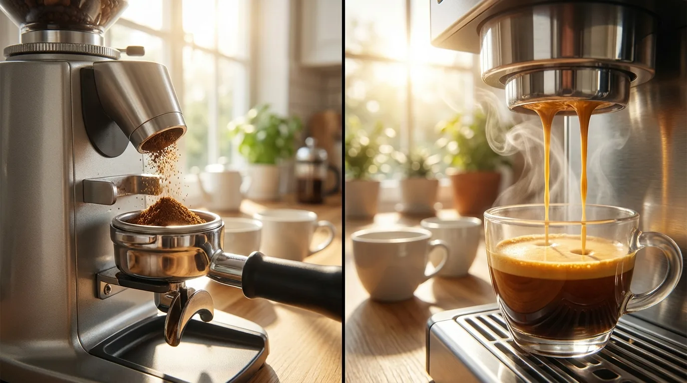 Grinding and Brewing Process Comparison - Best Super Automatic Vs Semi Automatic Espresso Machine: Expert Picks
