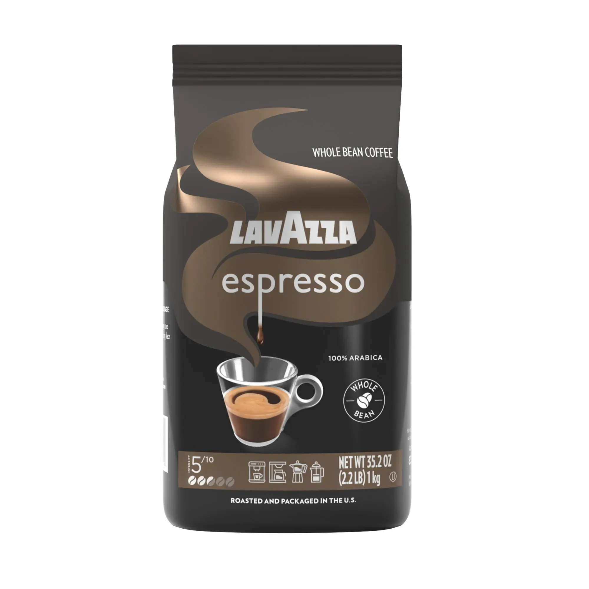 Lavazza Espresso Whole Bean Coffee, Medium Roast, 100% Arabica, 2.2 lb Bag
